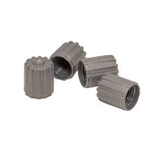 #17-492T-1 Valve Cap Grey Plastic with Red Silicone Seal 100 Pack