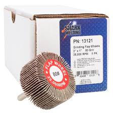 #13121 Flap Wheel 2" x 1" x 1-4" 80 Grit 5 Pack