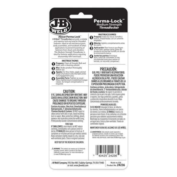 #24236 JB Weld Threadlocker 36ml Blue