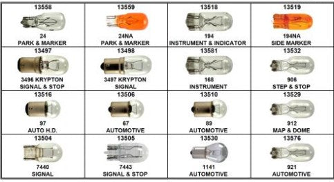 #0067F Mini Bulb G-6 S.C. BA15s 13.5V .59A 4CP 10 Pack