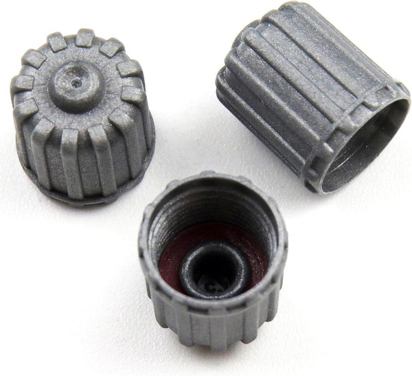 #17-492T-1 Valve Cap Grey Plastic with Red Silicone Seal 100 Pack