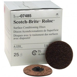 #07485 3M 3" Roloc Recon Disc Coarse Brown for Steel 25 Pack