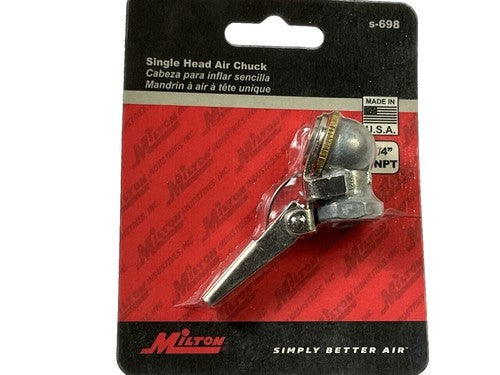 #698 1-4" FNPT Single Head Air Chuck with Grip