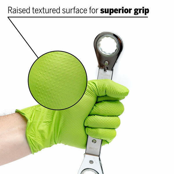 Eppco - Python Grip - 6 Mil Green Diamond Texture Gloves