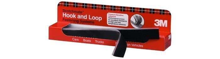 #06480 3M Scotchmate Black Hook and Loop Tape 1" x 12"