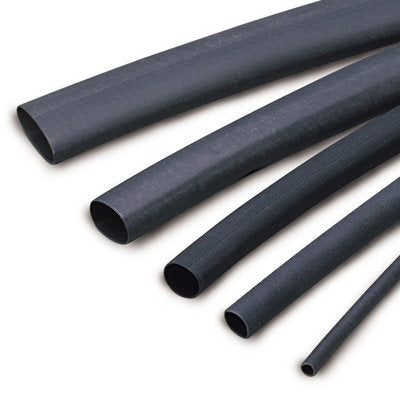 Black Heat Shrink Tubing 6" Length 8 Pack 1/4' - 1"