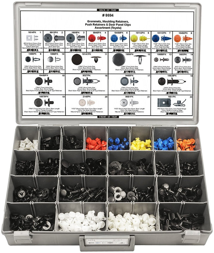 #8694 Toyota Push Retainer Assortment 560 Piece - DencoDistributing