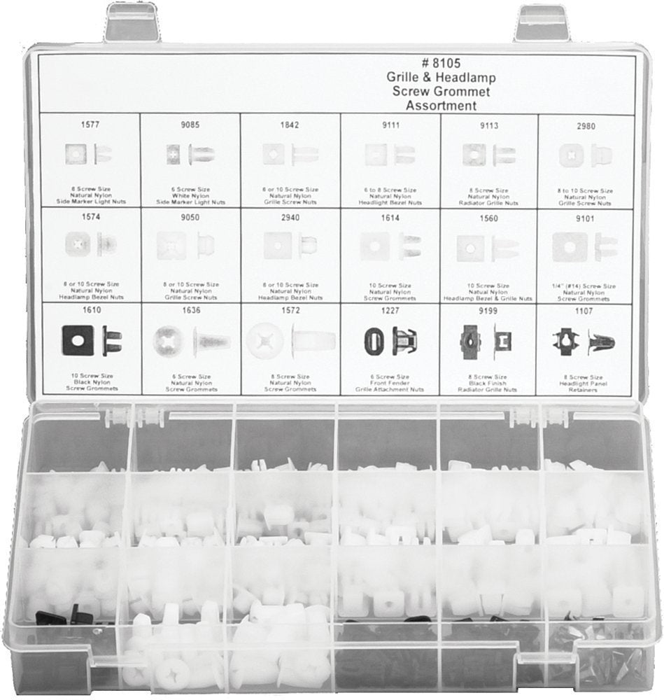 #8105 Grille and Headlamp Grommet Assortment 330 Piece - DencoDistributing