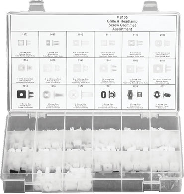 #8105 Grille and Headlamp Grommet Assortment 330 Piece - DencoDistributing