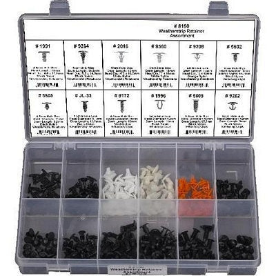#8150 Automotive Weatherstrip Retainer Assortment 300 Piece - DencoDistributing