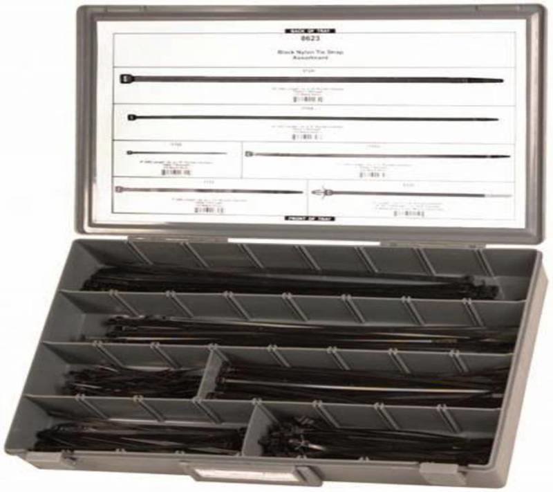 #8697 Assorted Black Nylon Strap Ties 310 Piece - DencoDistributing