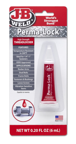 #27106 JB Weld Perma-Lock Red Threadlocker  .2 Oz. 6/Case