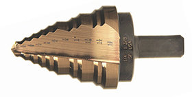 #45461 Norseman 1/4" - 1/3 8" Step Drill Bit - Gold Oxide