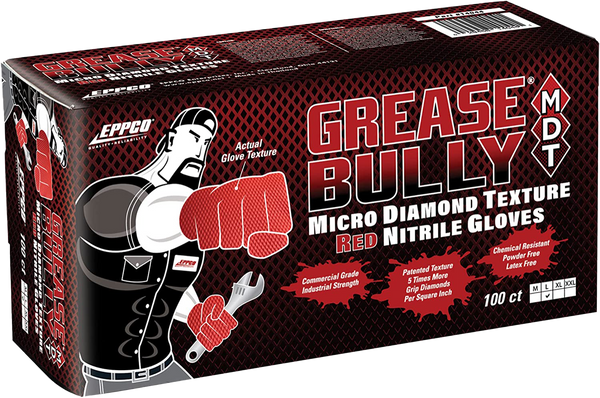 Eppco Grease Bully 7 Mil - Red Micro Diamond Texture Gloves