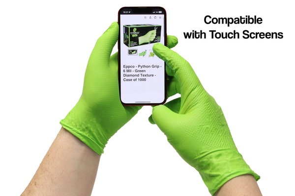 Eppco - Python Grip - 6 Mil Green Diamond Texture Gloves
