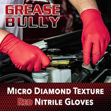 Load image into Gallery viewer, RED Grease Bully - 7 Mil - Micro Diamond Texture Nitrile Gloves
