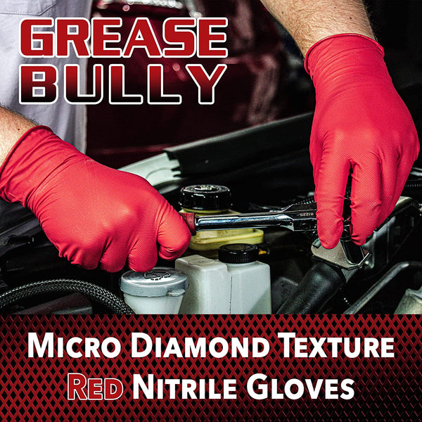 Eppco Grease Bully 7 Mil - Red Micro Diamond Texture Gloves