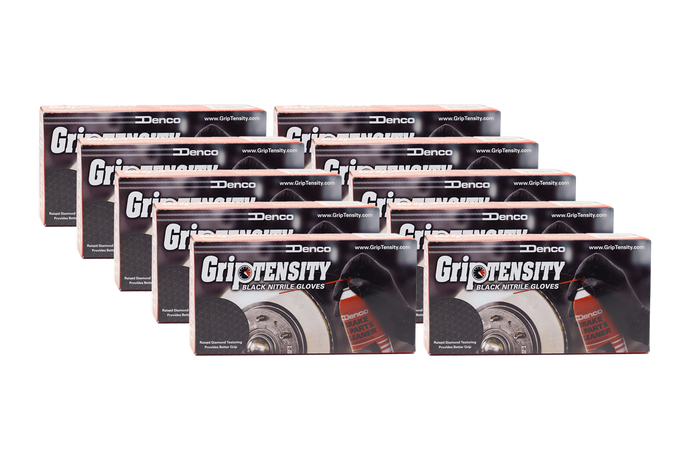 #12000 Denco Black GripTensity Commercial Grade Nitrile Gloves - DIAMOND - 7MIL