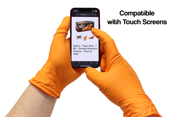 Eppco - Tiger Grip - 8 Mil Orange Diamond Texture Gloves