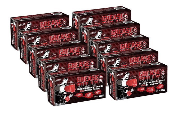 Eppco Grease Bully 7 Mil - Red Micro Diamond Texture Gloves