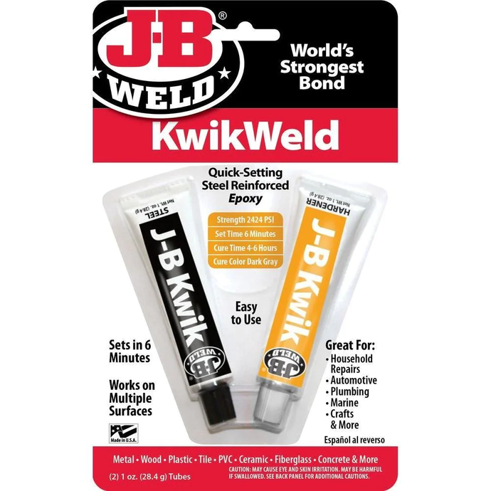 #8276 JB Weld KwikWeld 4 Minute Compound (2) 1oz Tubes